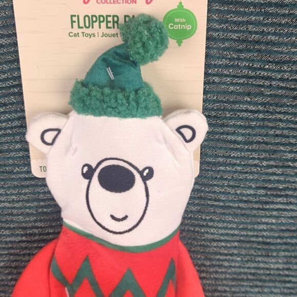 Christmas Kitty Toy! Flopper Pals Polar Bear - Picture 3 of 11